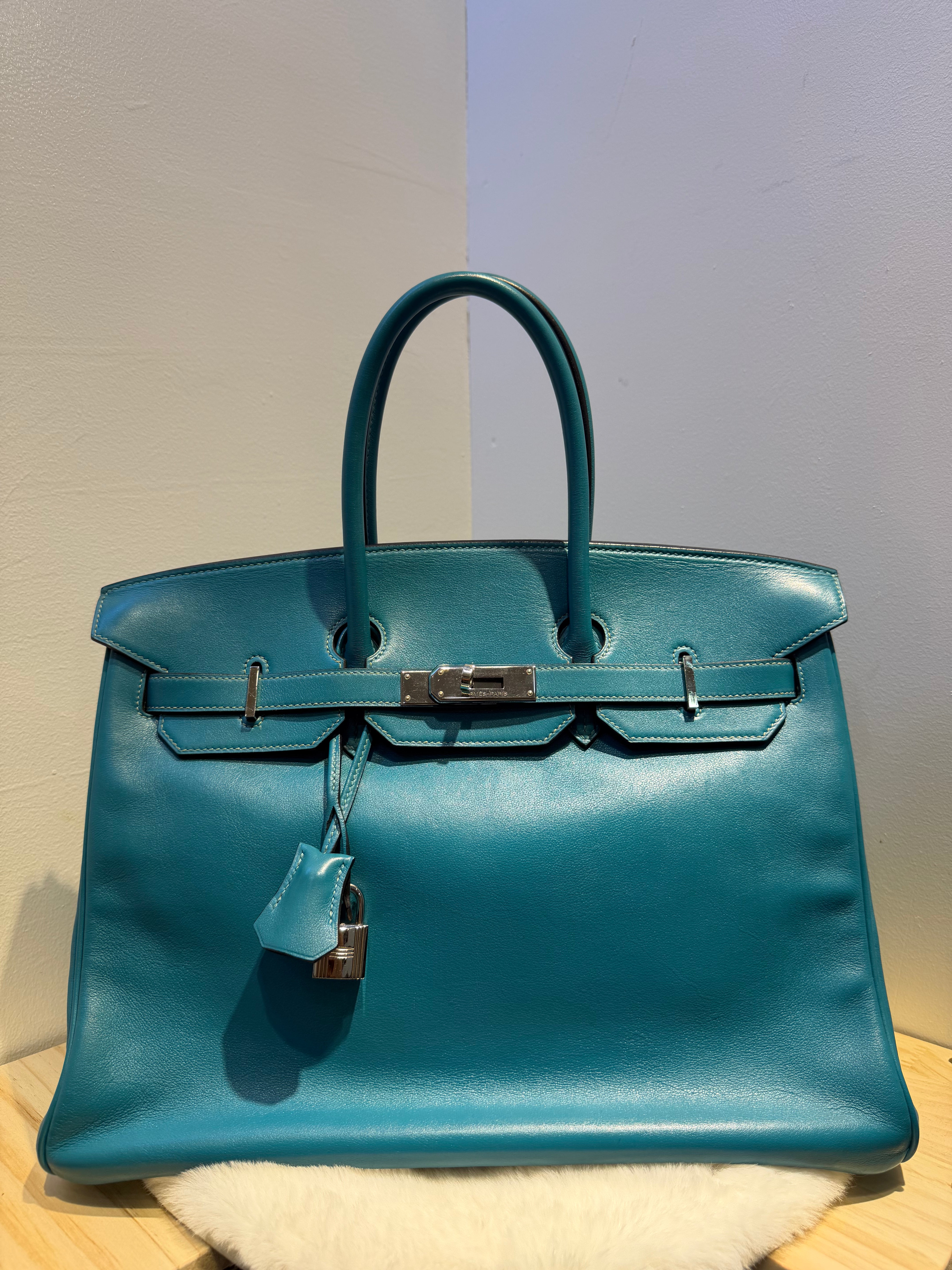 Hermes Birkin 35 (Vibrant Blue)