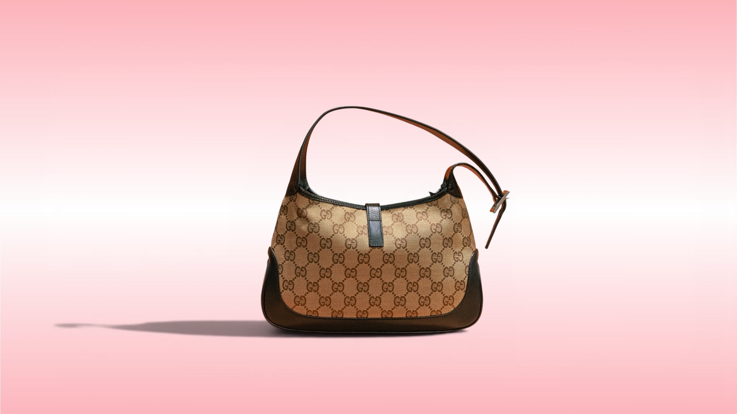 Gucci Brown GG Canvas Web Jackie Shoulder Bag