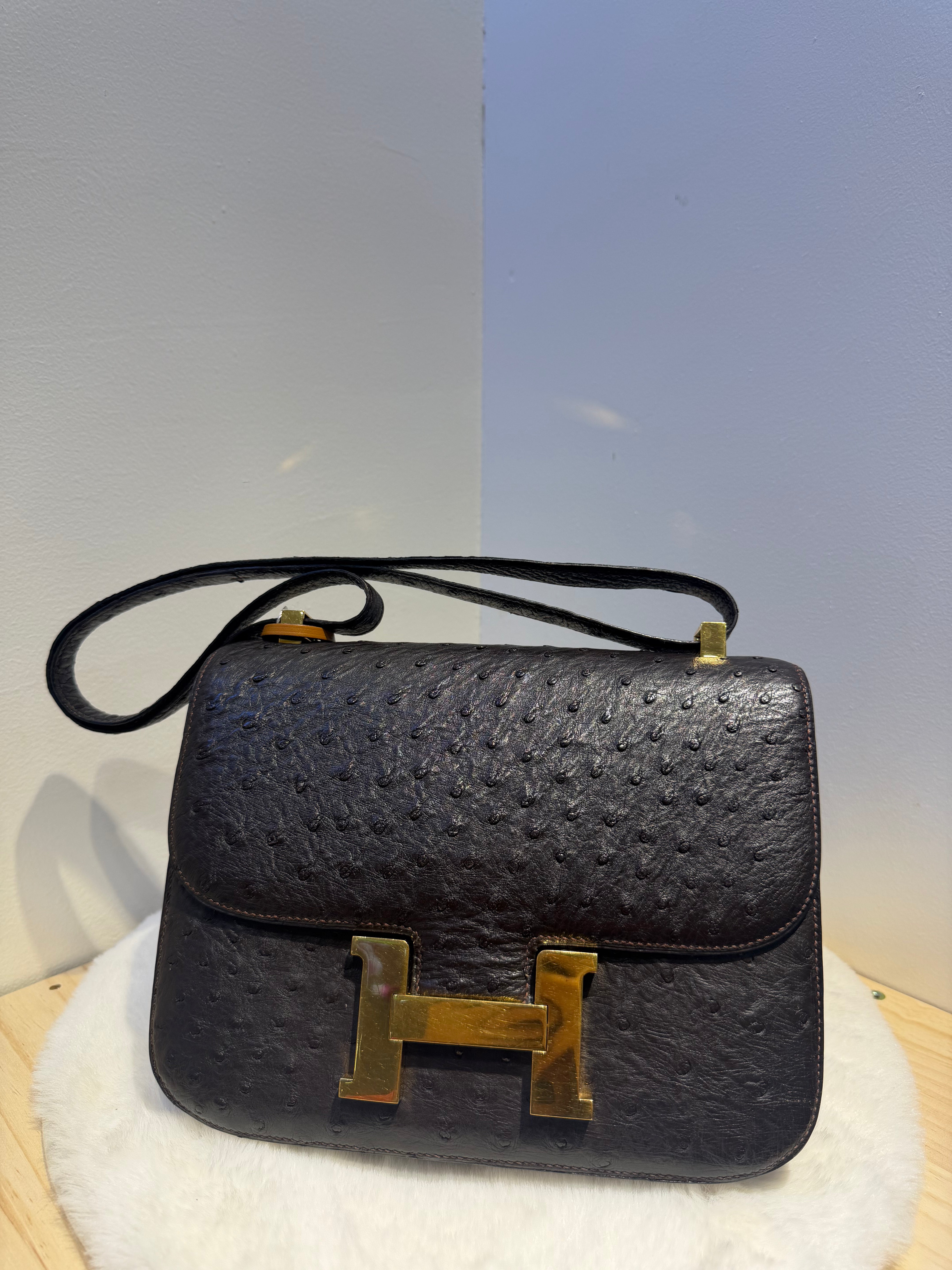 Hermes Constance Ostrich (Chocolate)