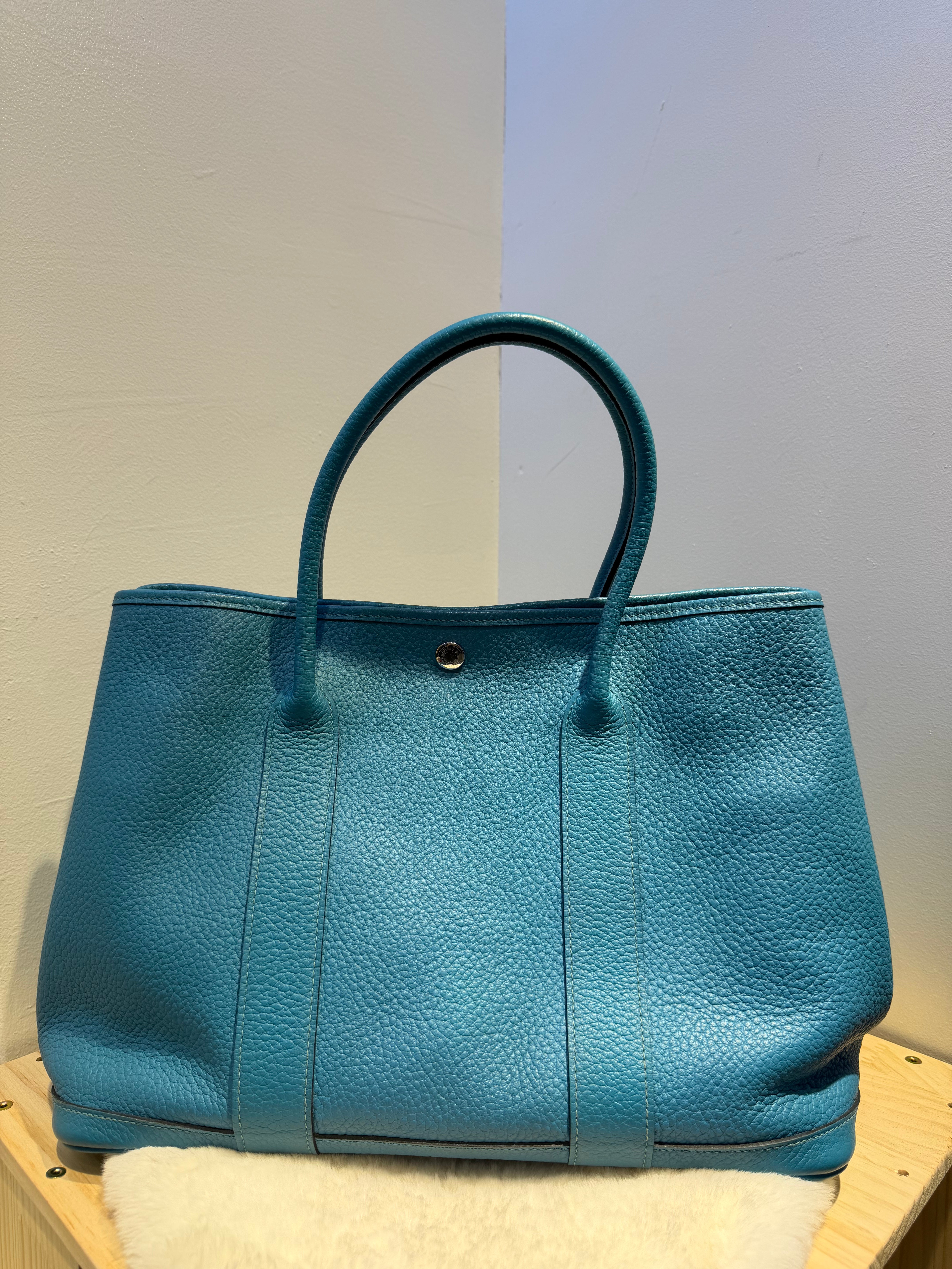 Hermes Garden Party Handbag 40 (Turquoise)