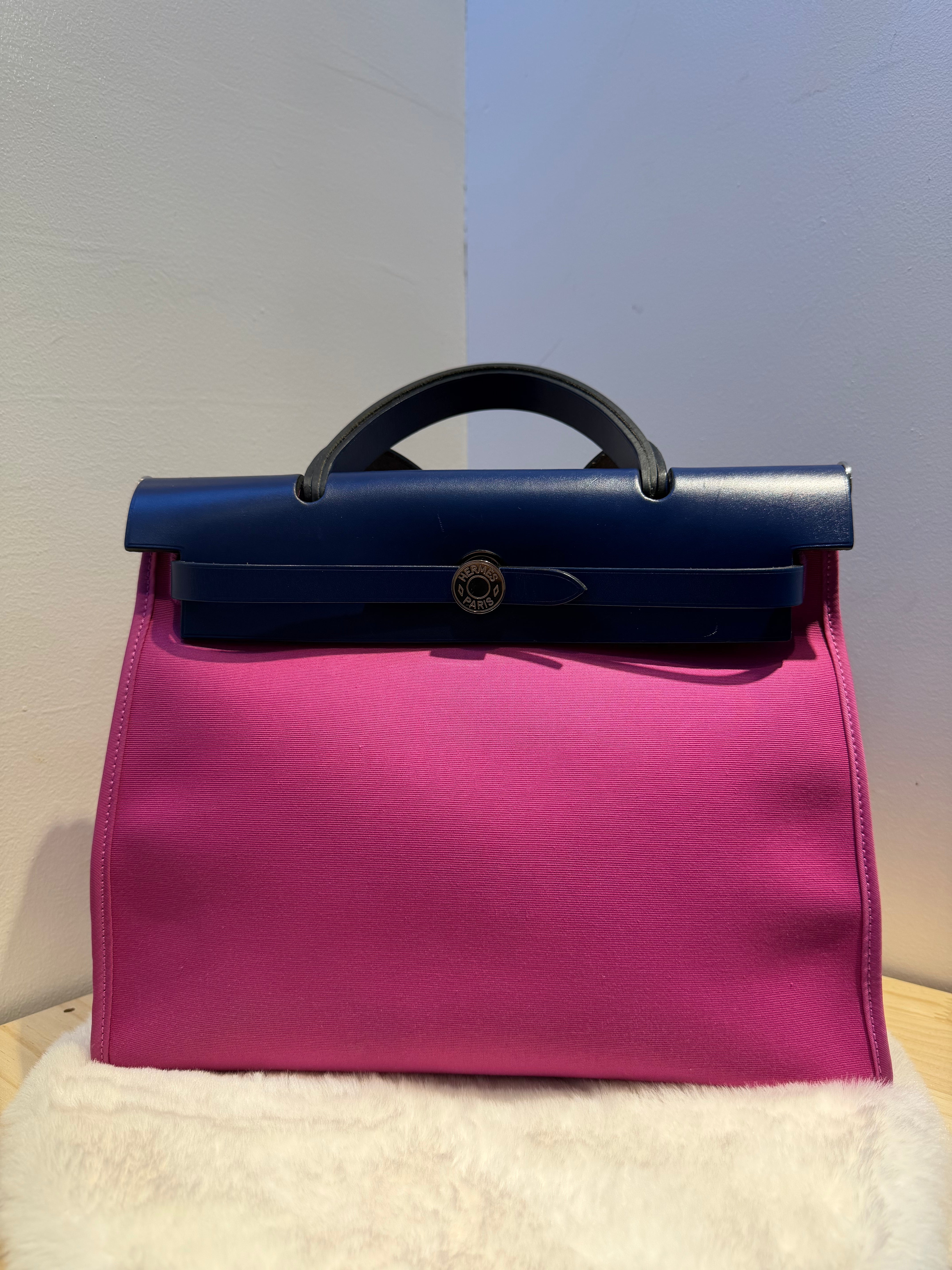 Hermes Herbag Zip 31 (Vibrant Pink)