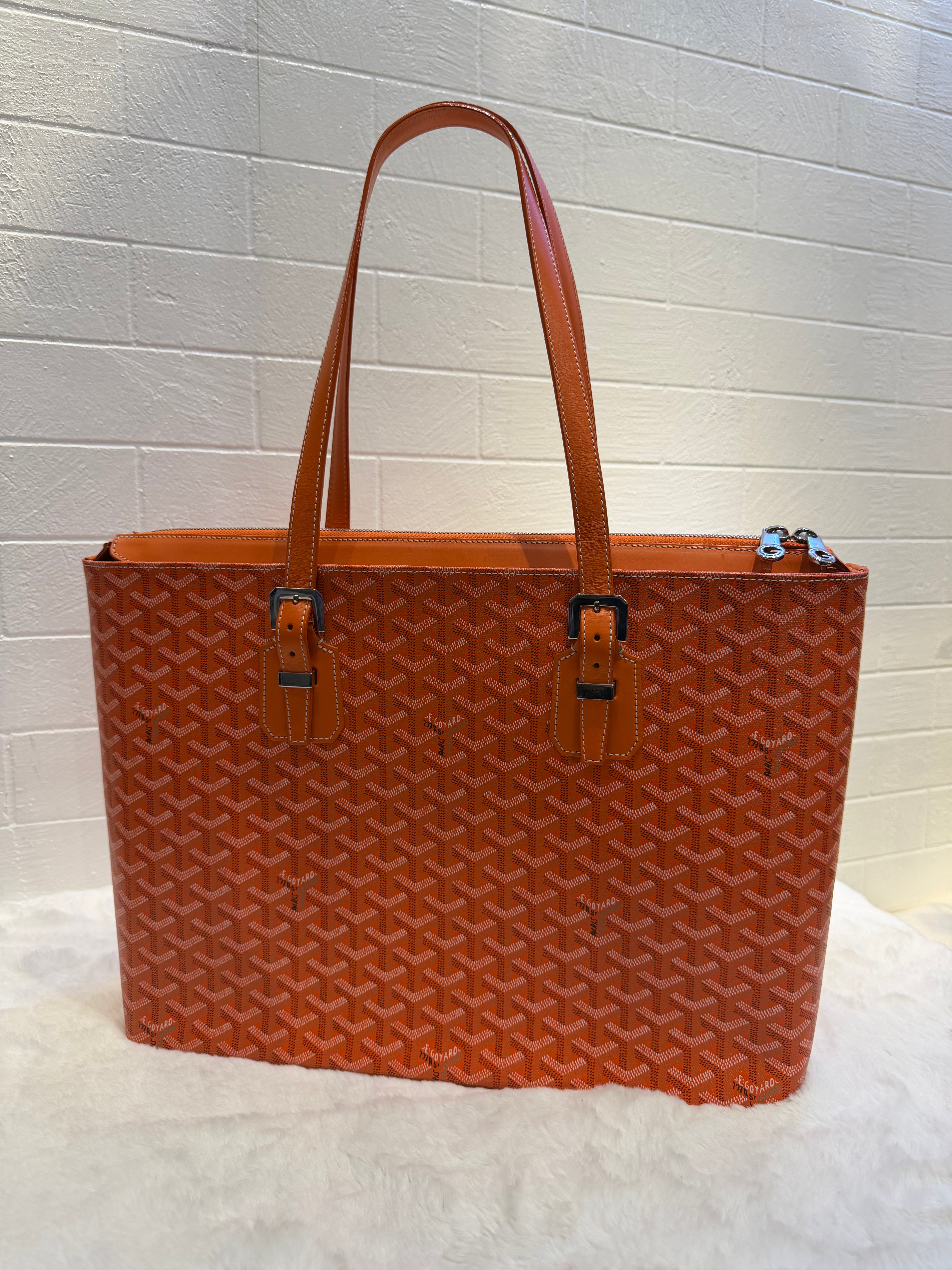 Goyard Orange Goyardine Sac Marie Galante GM 42 (Orange)