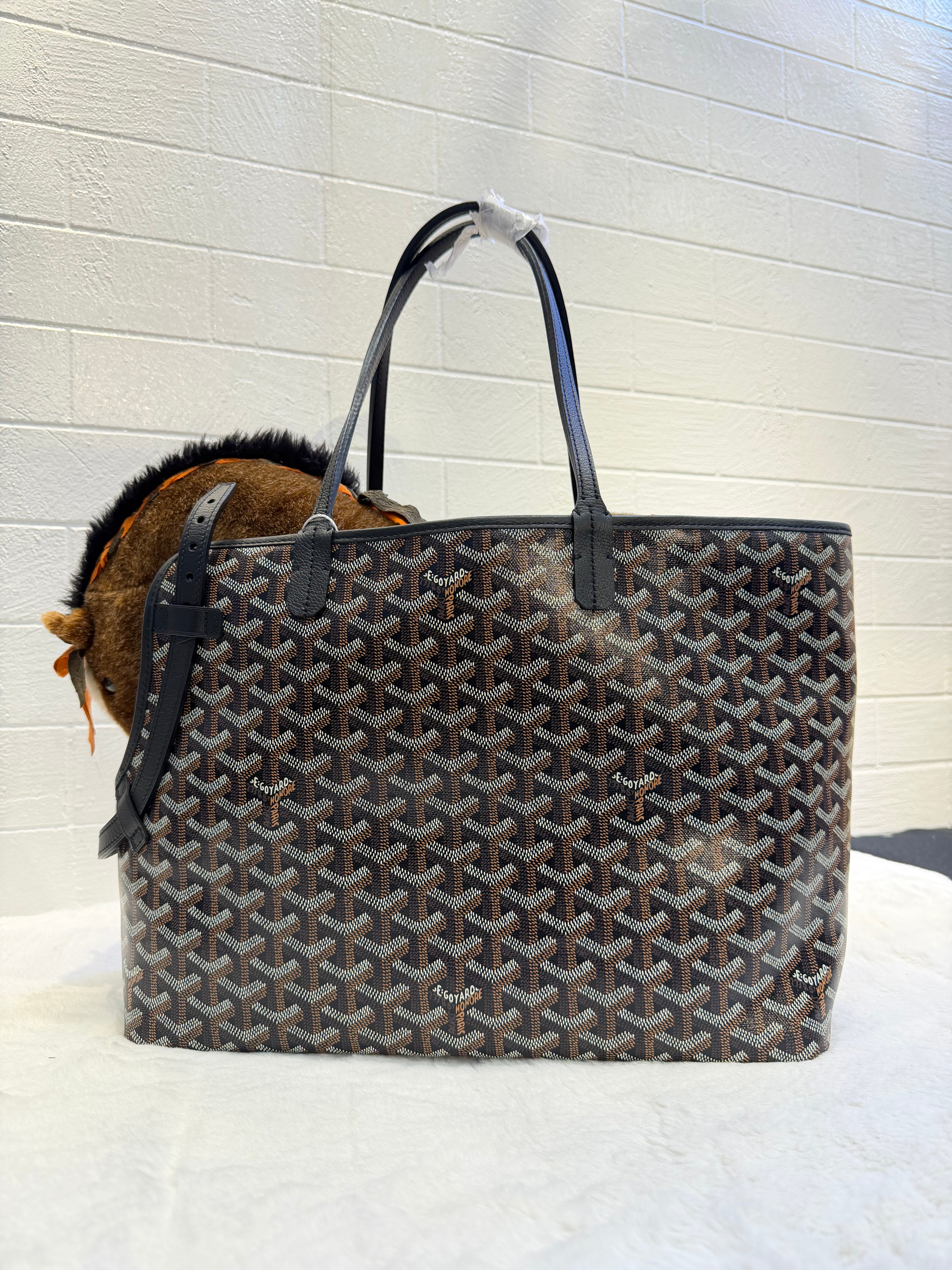 Goyard Chien-Gris Pet Carrier Bag (Black and Tan)