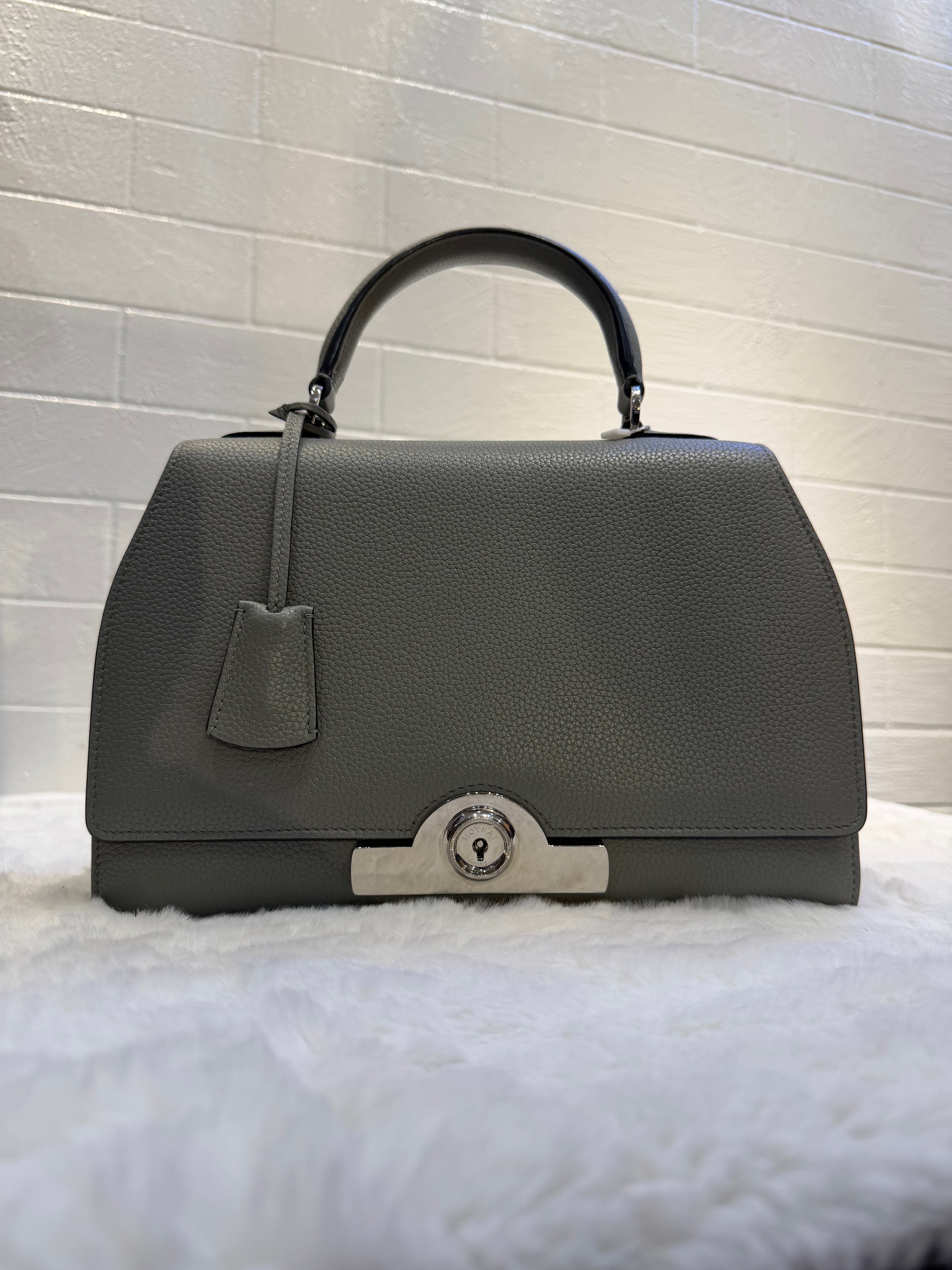 Moynat Taurillon Rejane Hand Bag 30 (Grey)