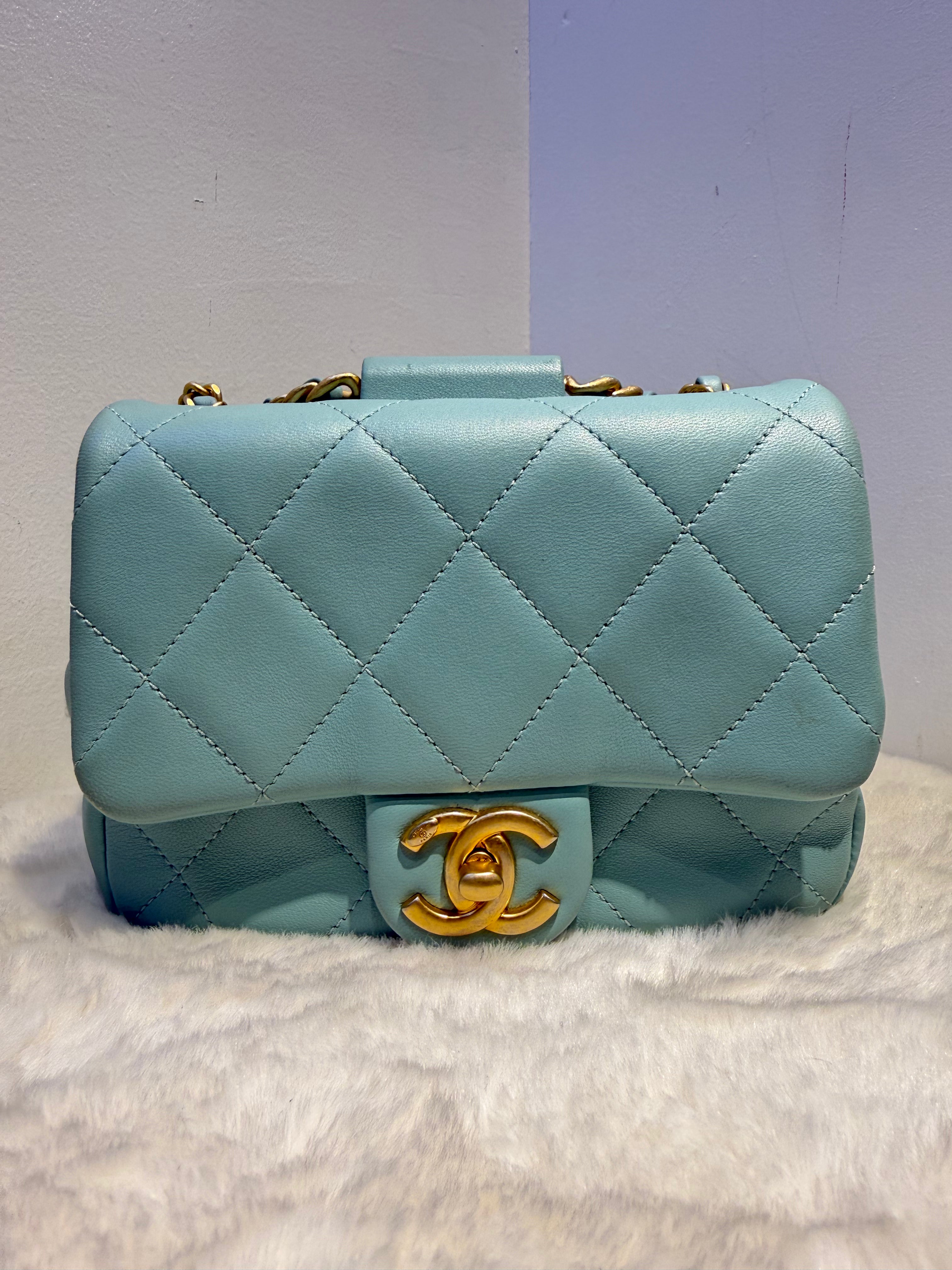 Chanel 22P Enamel Mini Square Flap Bag