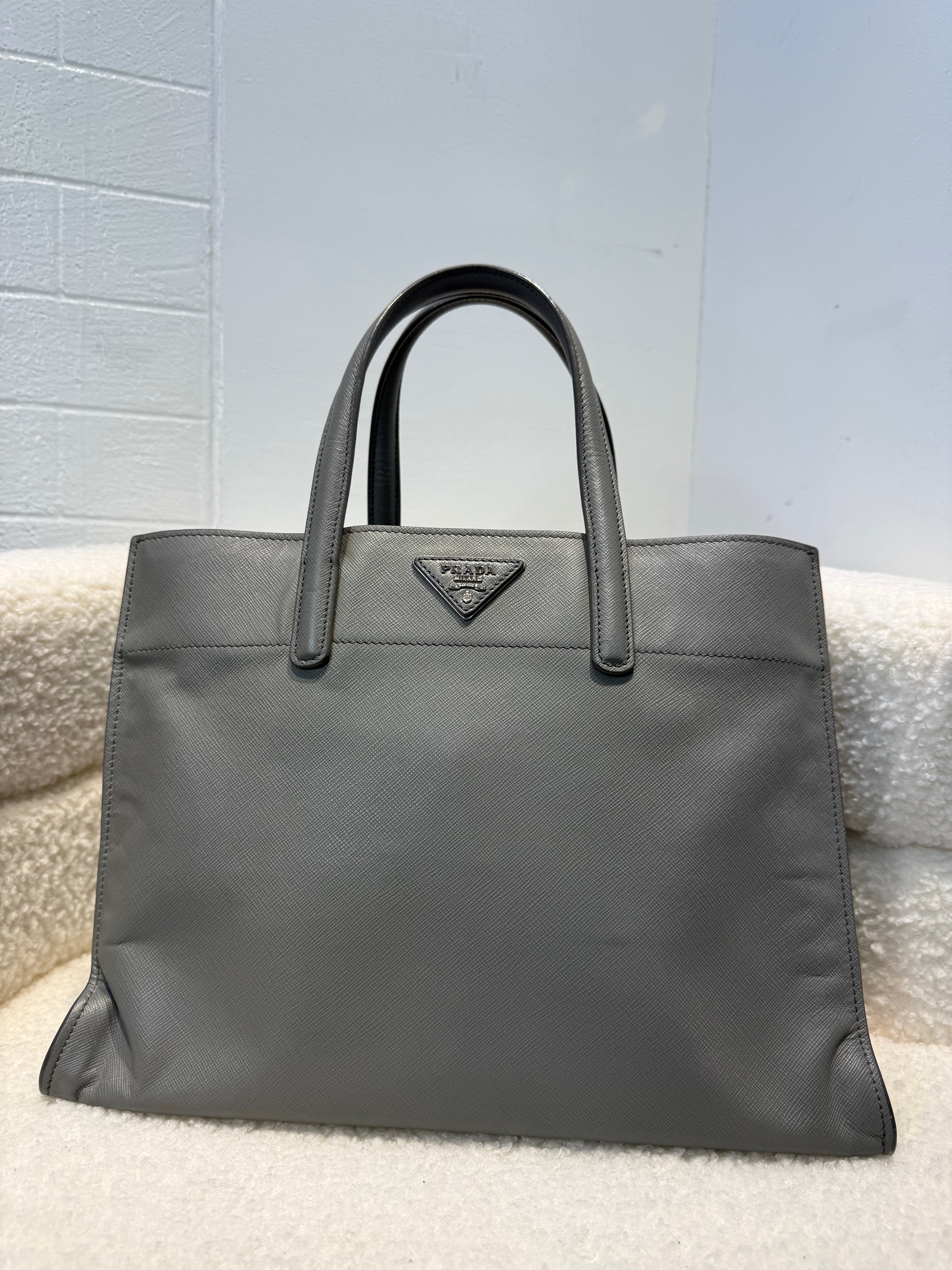 Prada Saffiano Soft Triple Pocket Tote