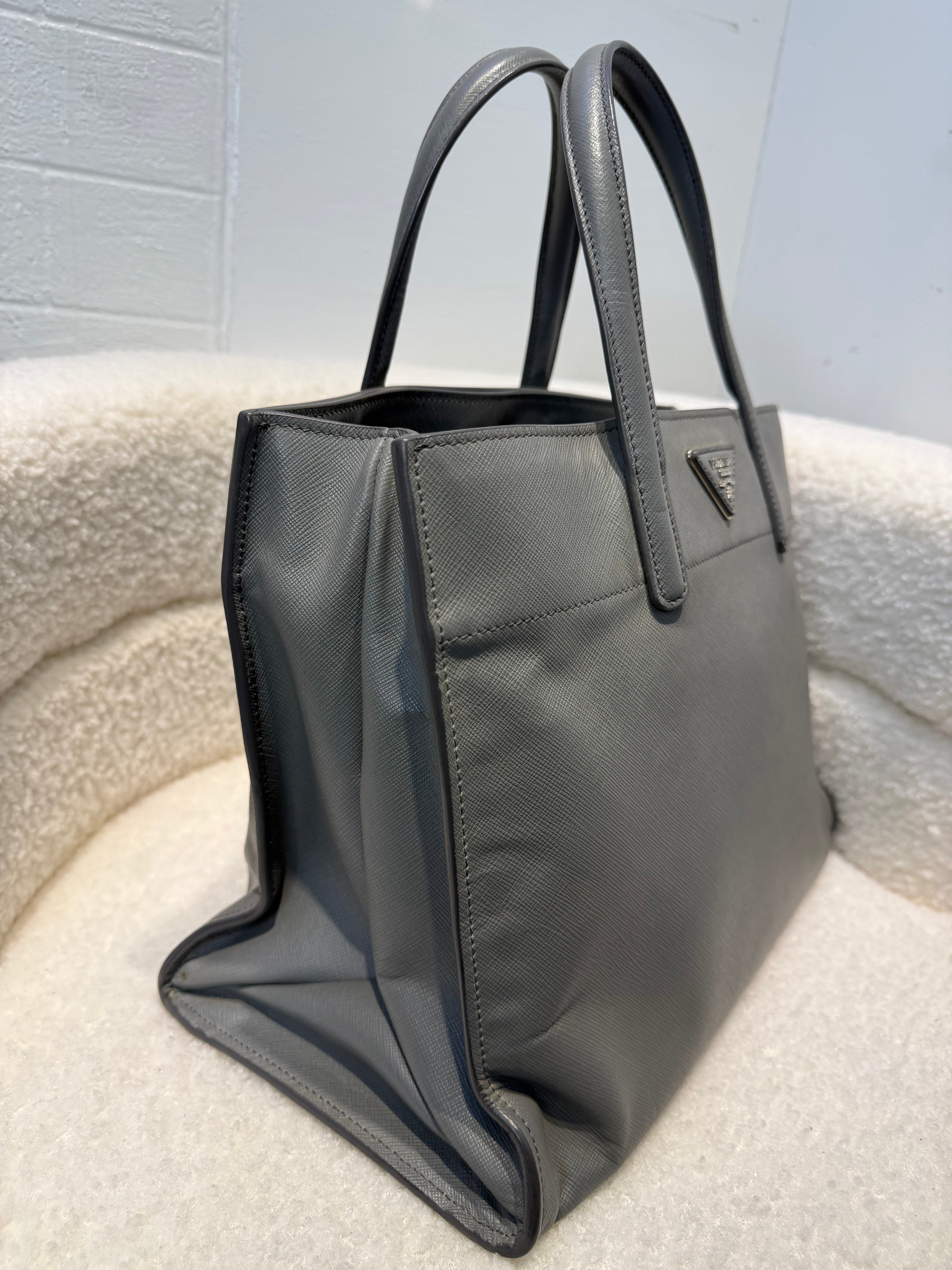 Prada Saffiano Soft Triple Pocket Tote