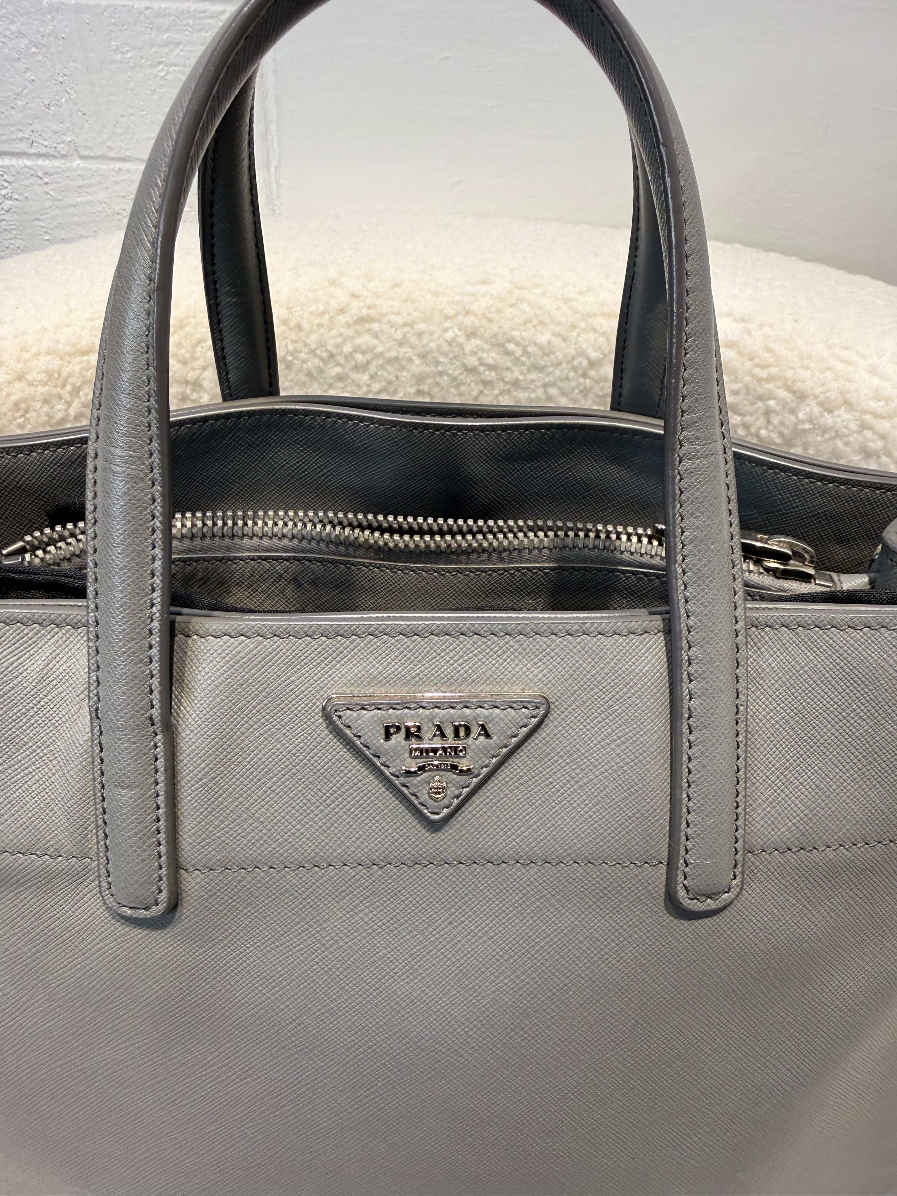 Prada Saffiano Soft Triple Pocket Tote