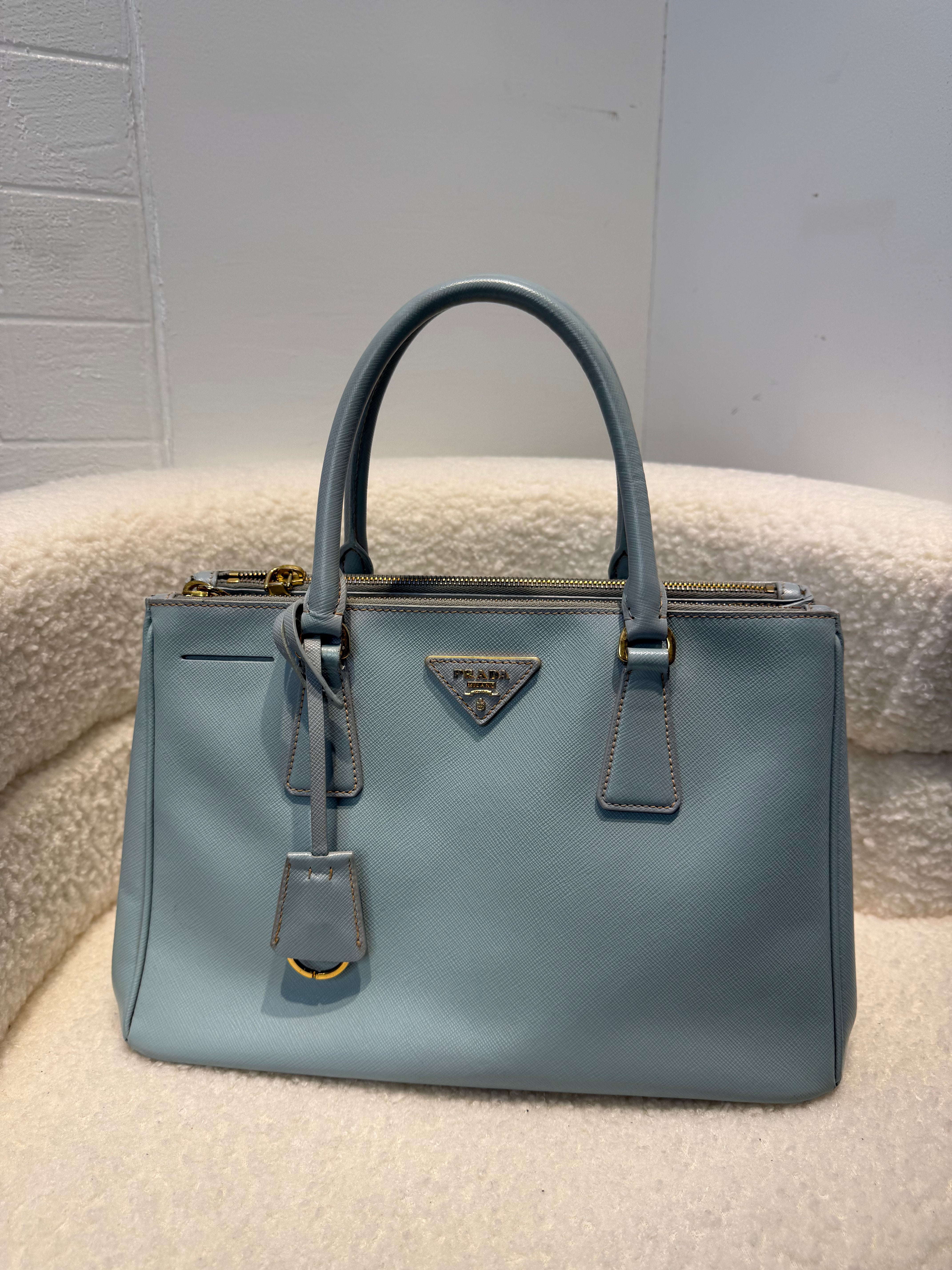 Prada Saffiano Lux Double Zip Tote