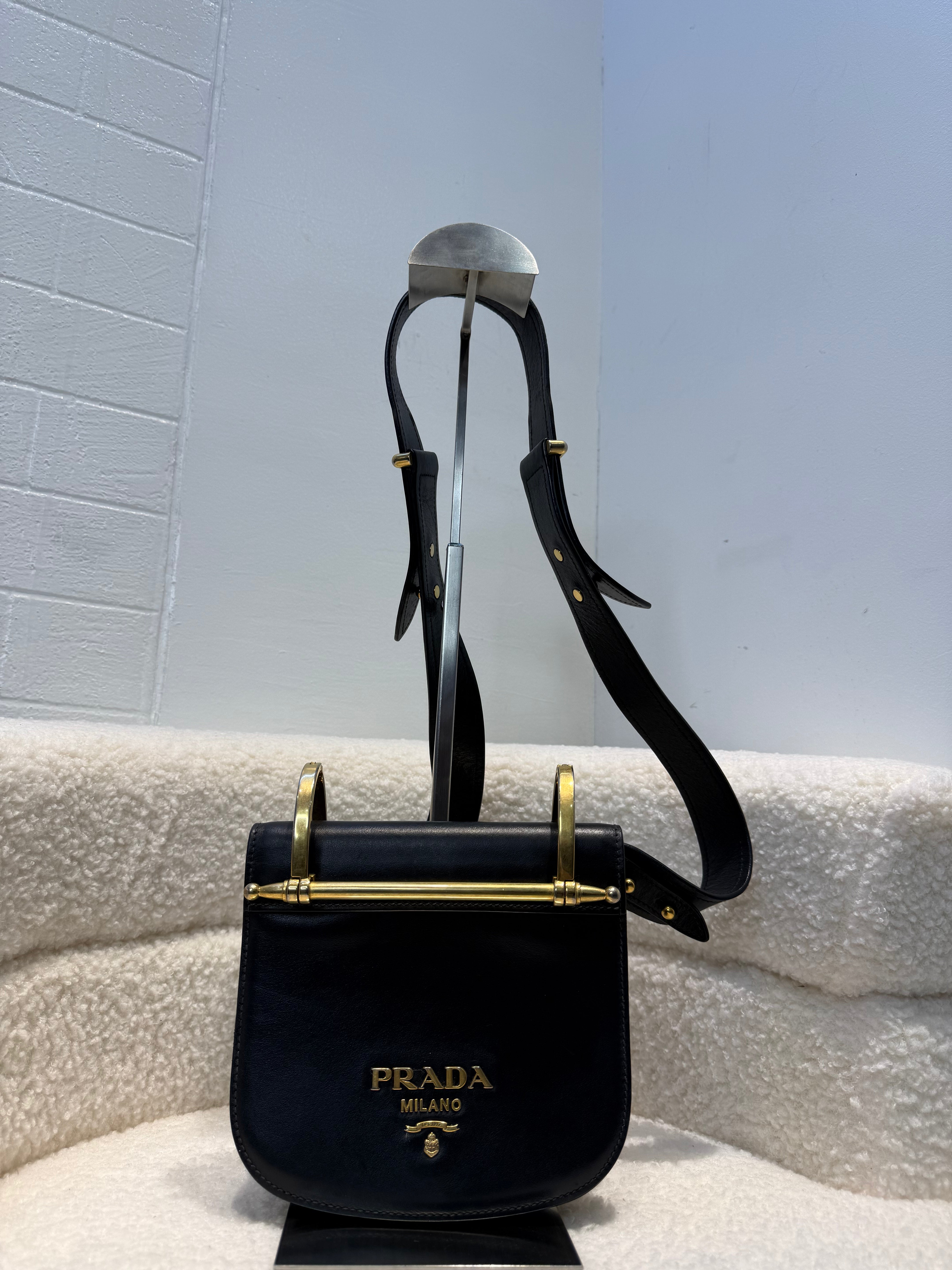 Prada City Calf Pionniere Saddle Bag
