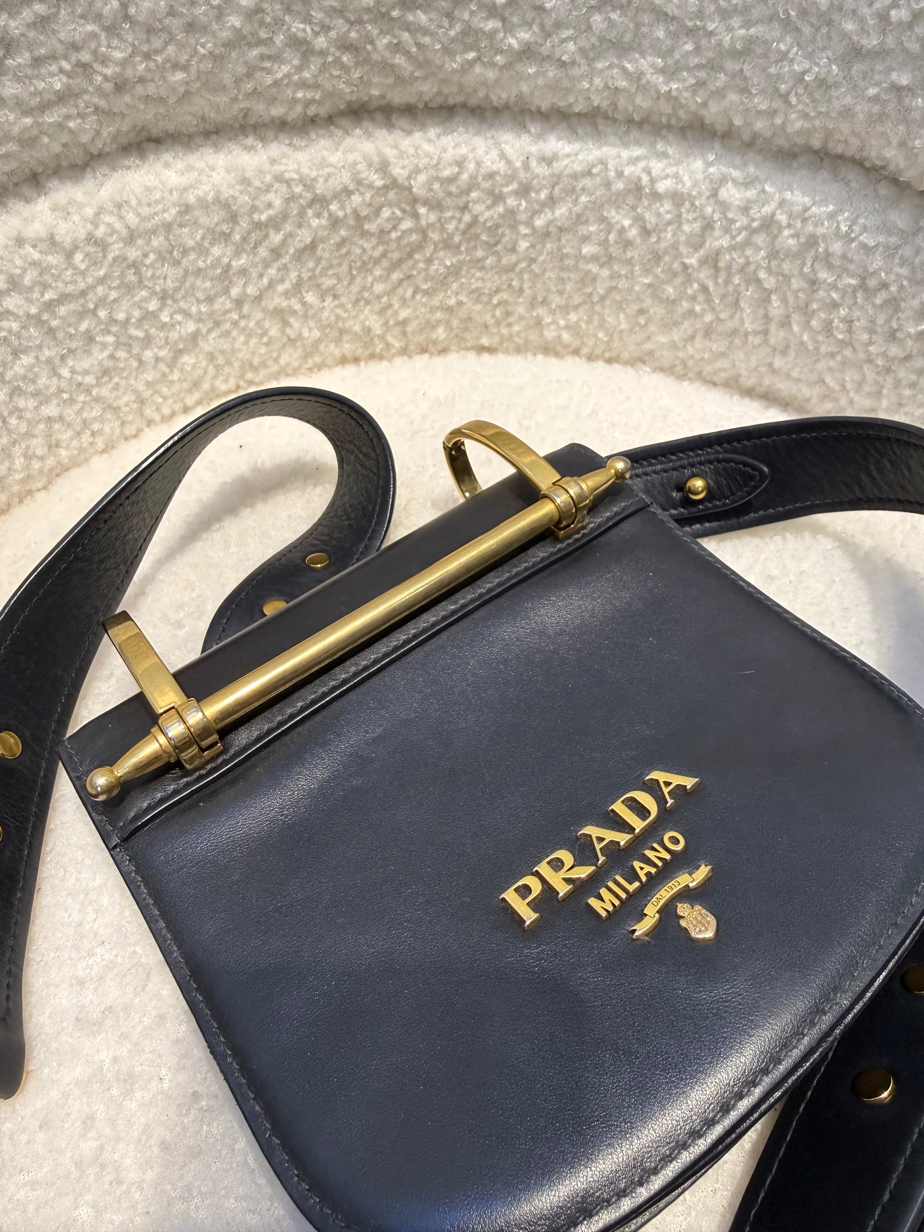 Prada City Calf Pionniere Saddle Bag