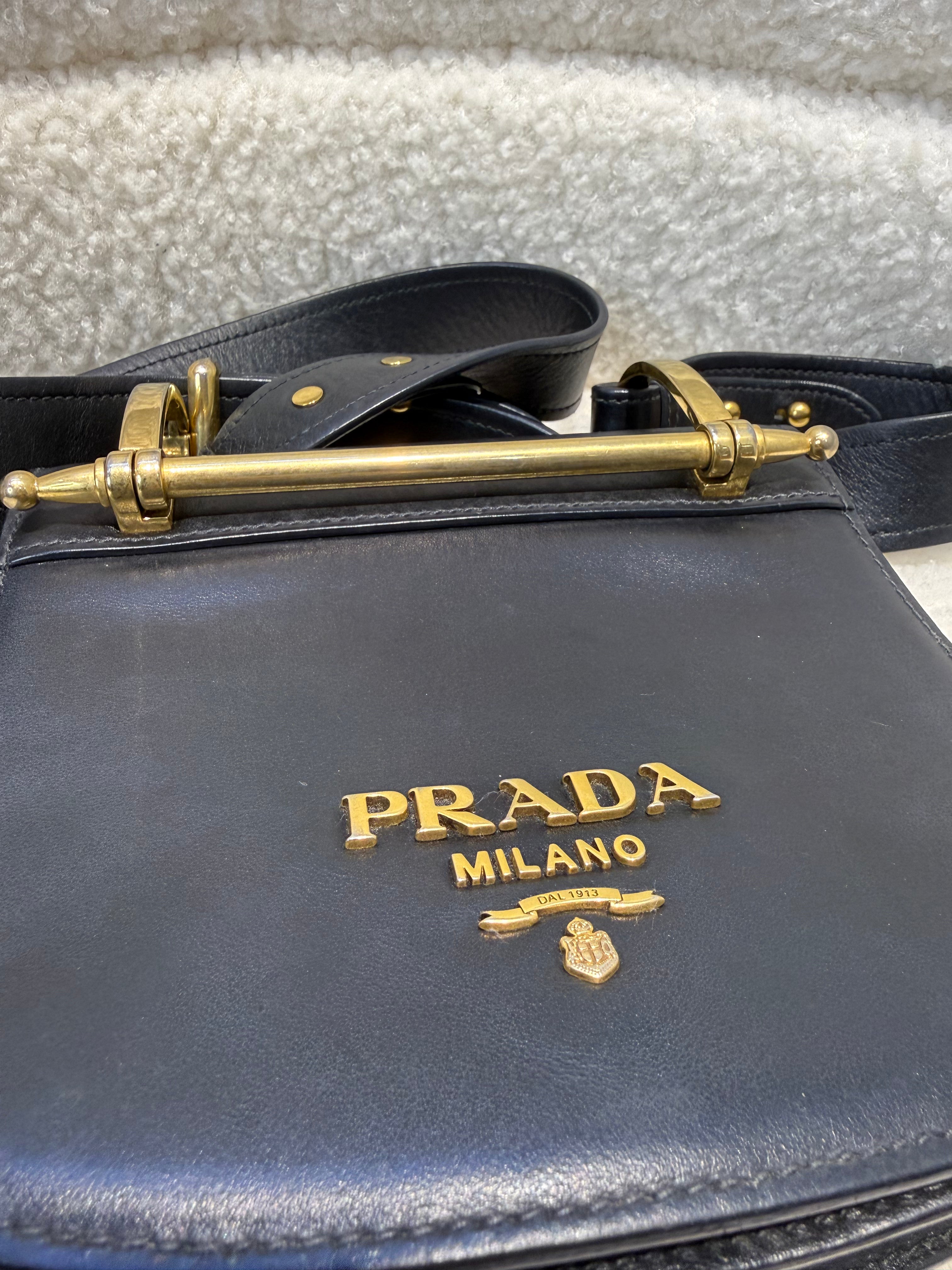 Prada City Calf Pionniere Saddle Bag
