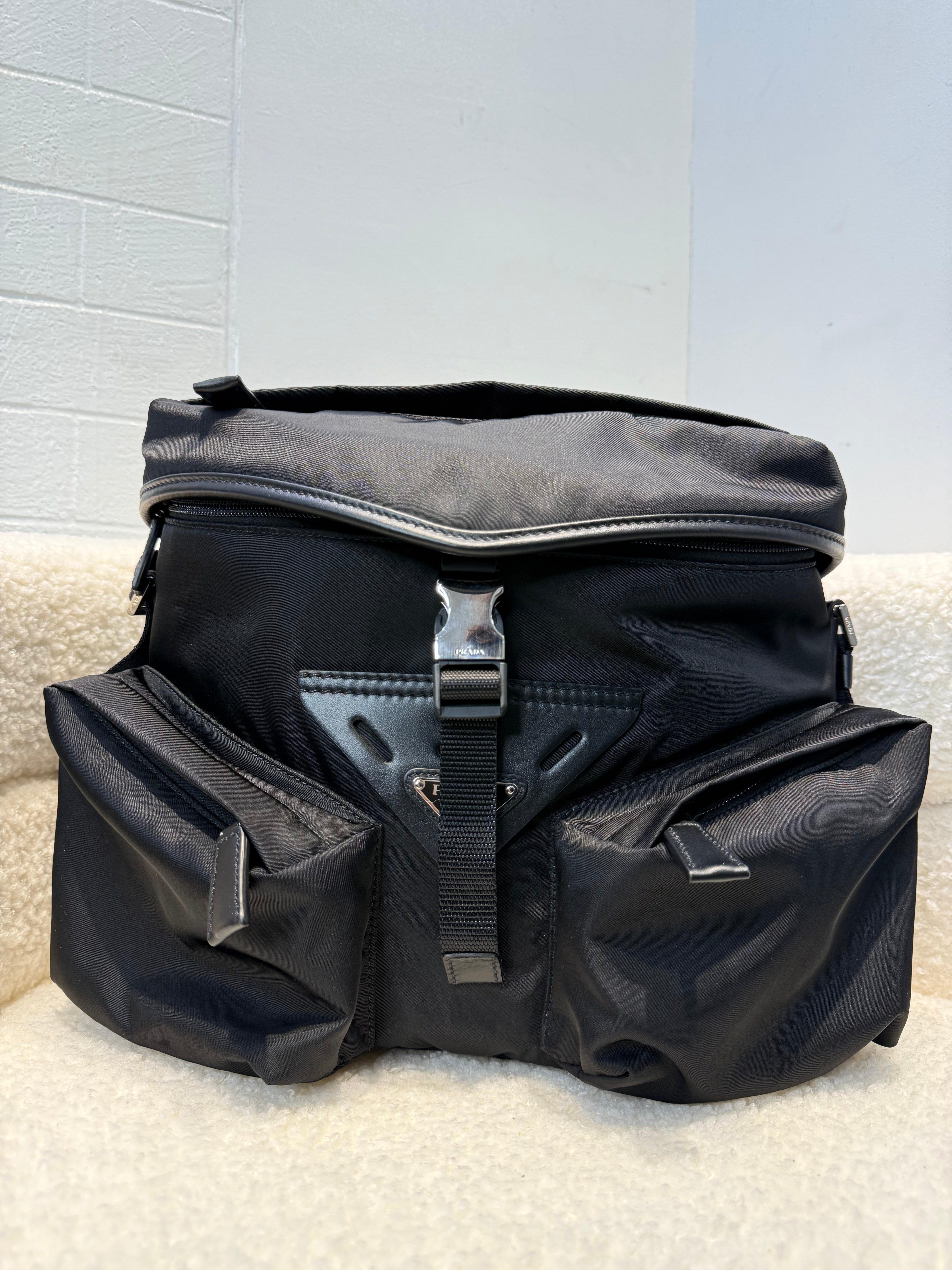 Prada Re-Nylon and Leather Shoulder Bag