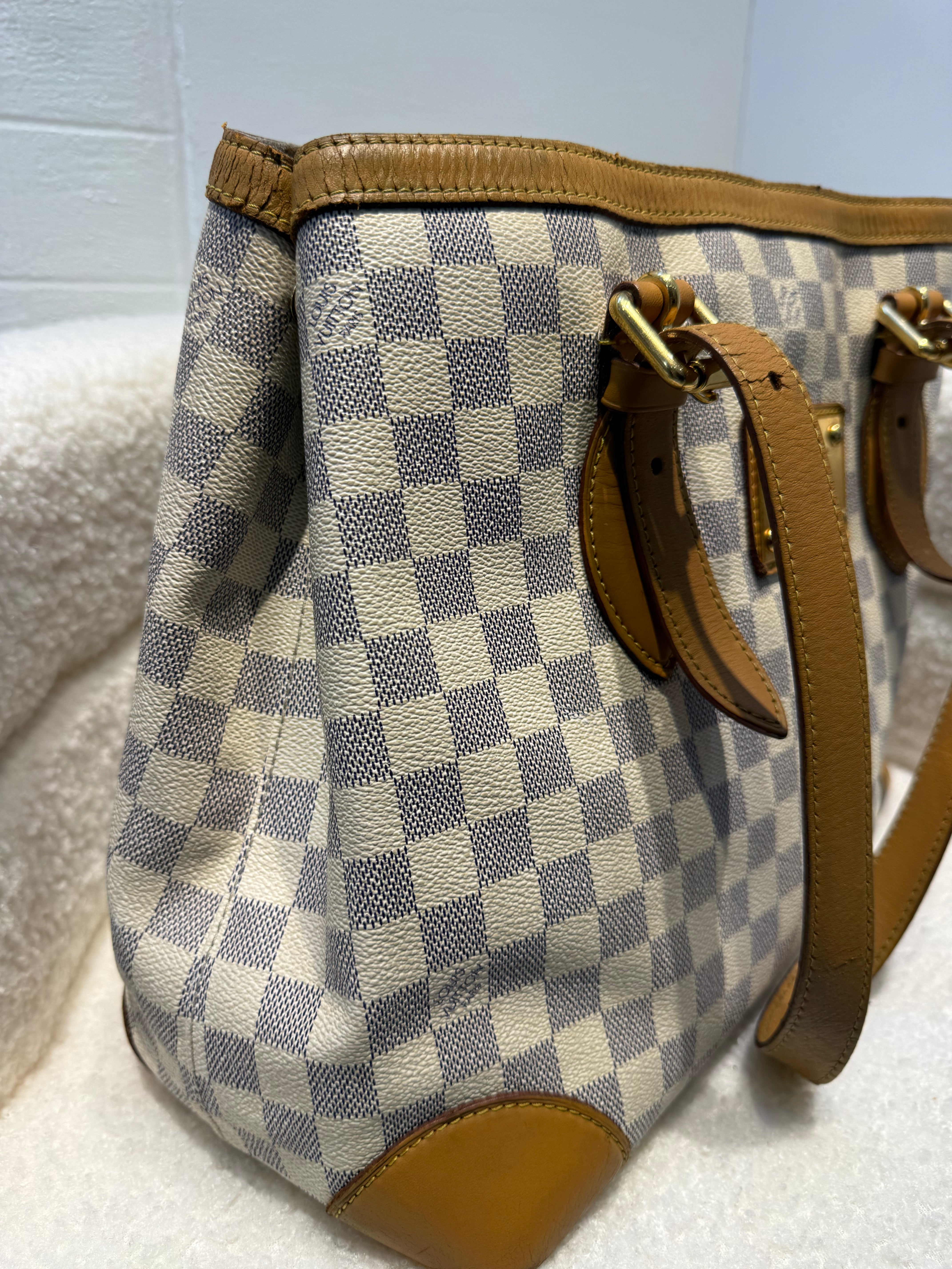 Louis Vuitton Damier Azur Hampstead MM Tote Bag