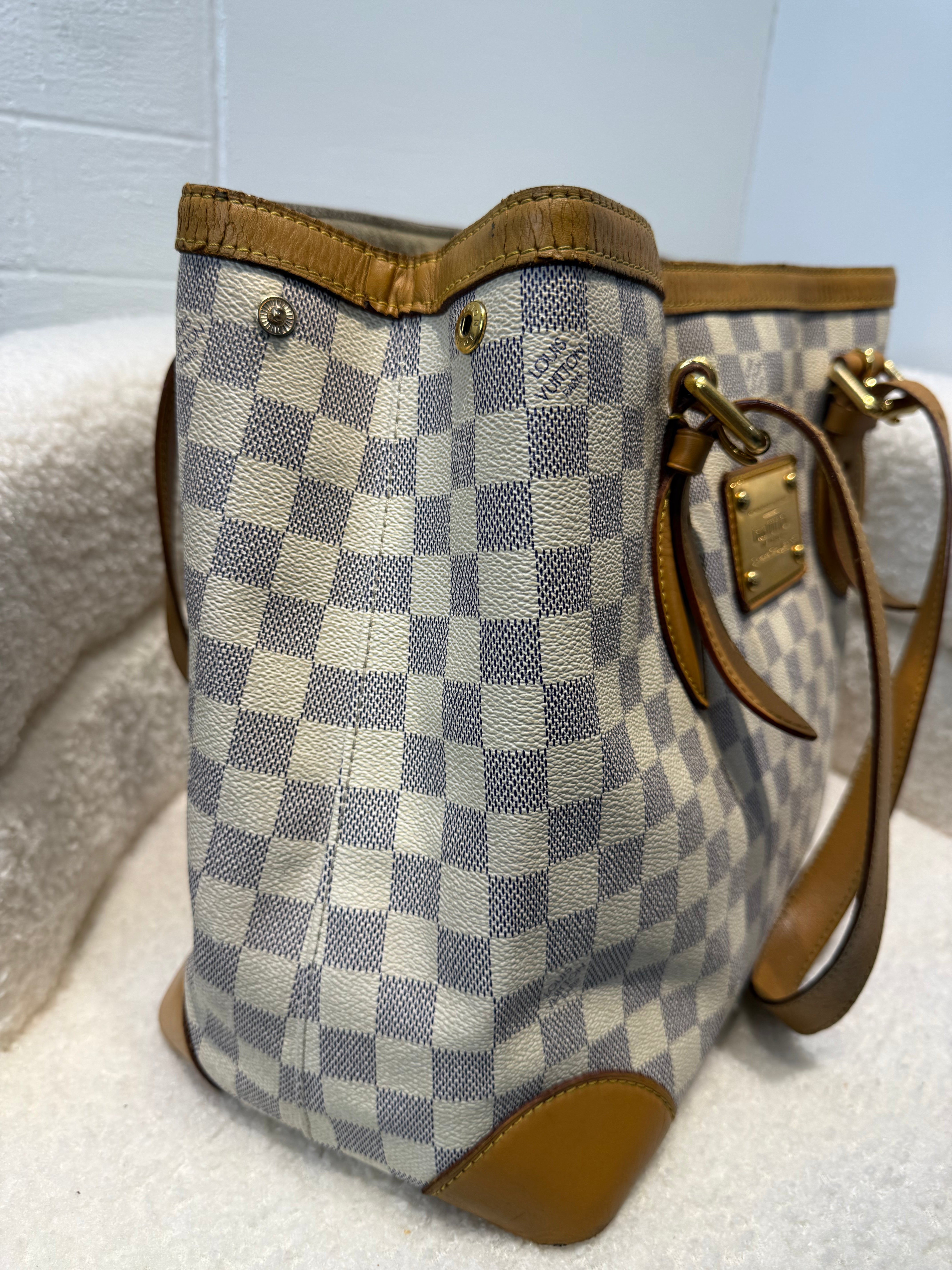 Louis Vuitton Damier Azur Hampstead MM Tote Bag