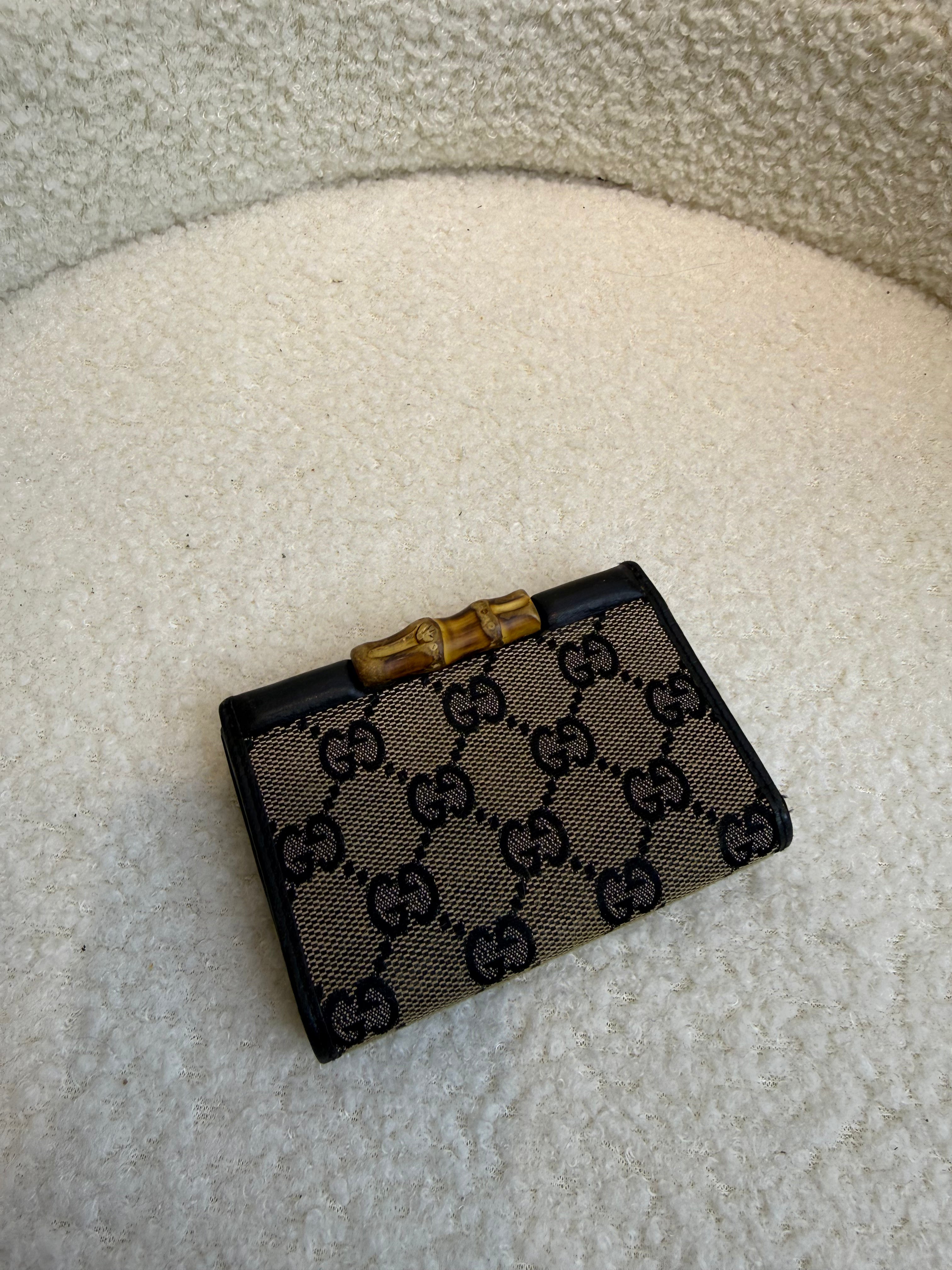 Vintage Gucci Bamboo Card Wallet