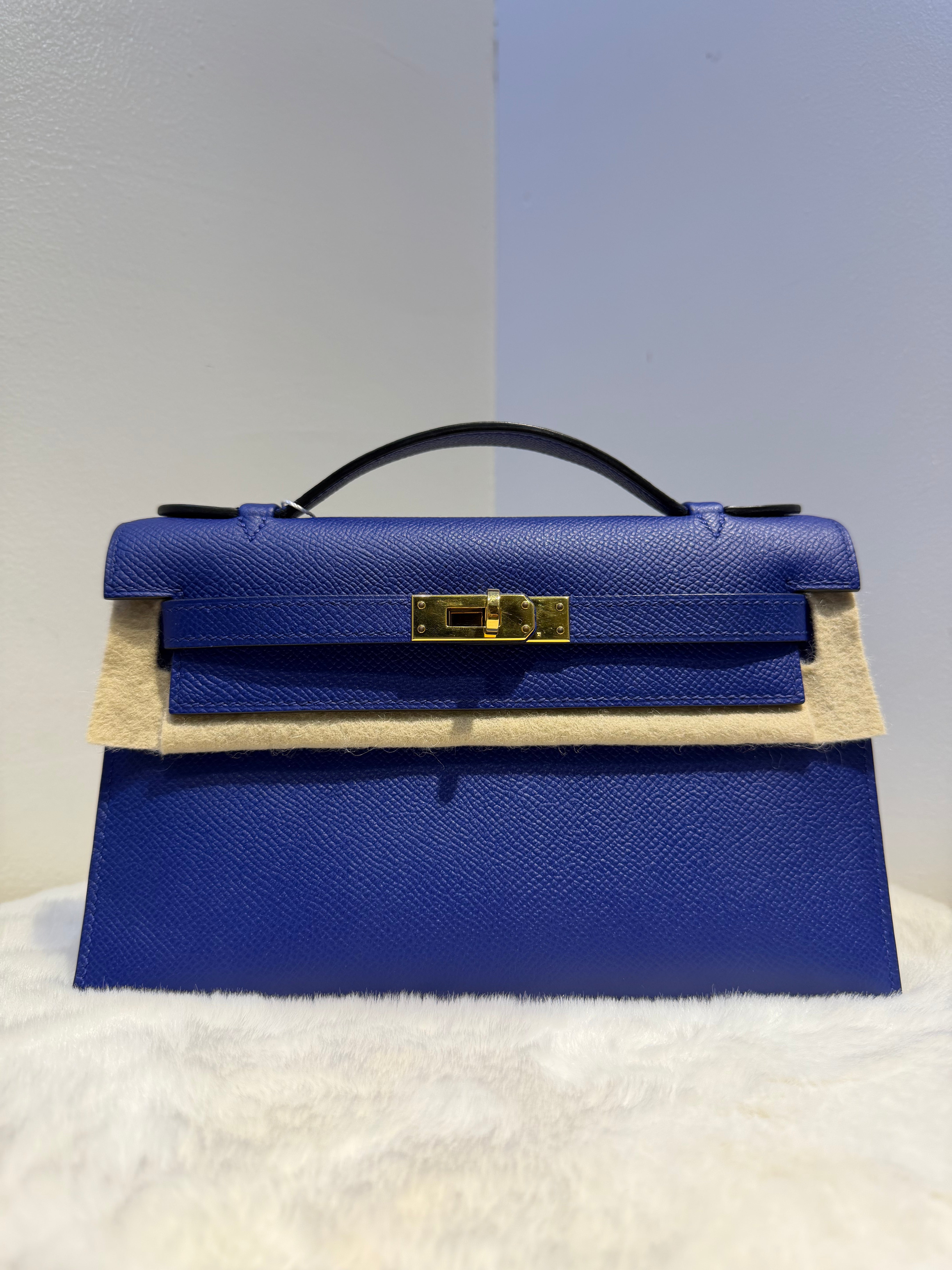 Hermes Kelly Pochette 22 (Bleu Electrique)