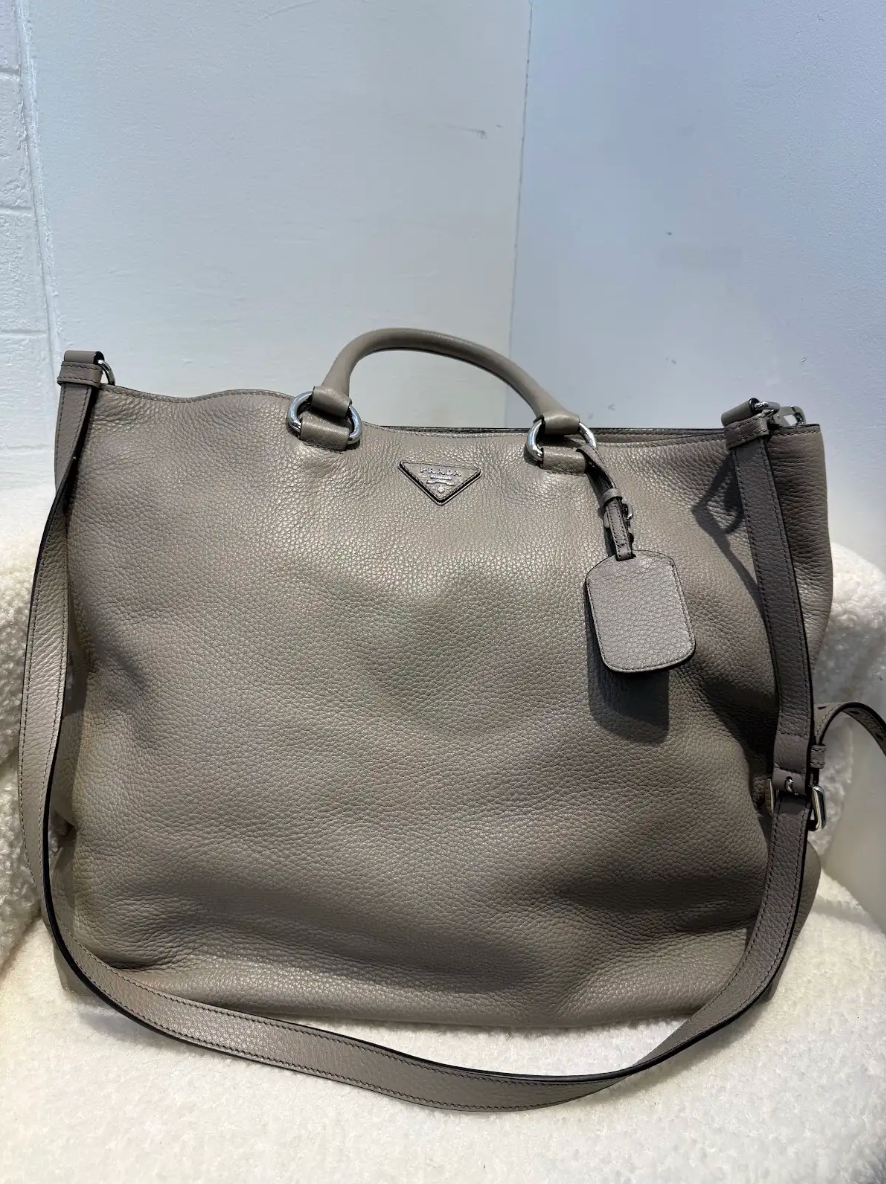 Prada Vitello Daino Two-way Leather Tote Bag