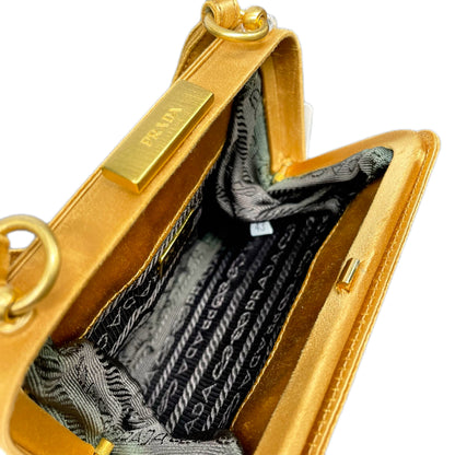 Prada – Satin Top Handle Bag (Gold)