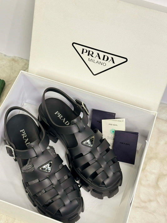 Prada - Monolith Foam Rubber Caged Sandals (Size 40)